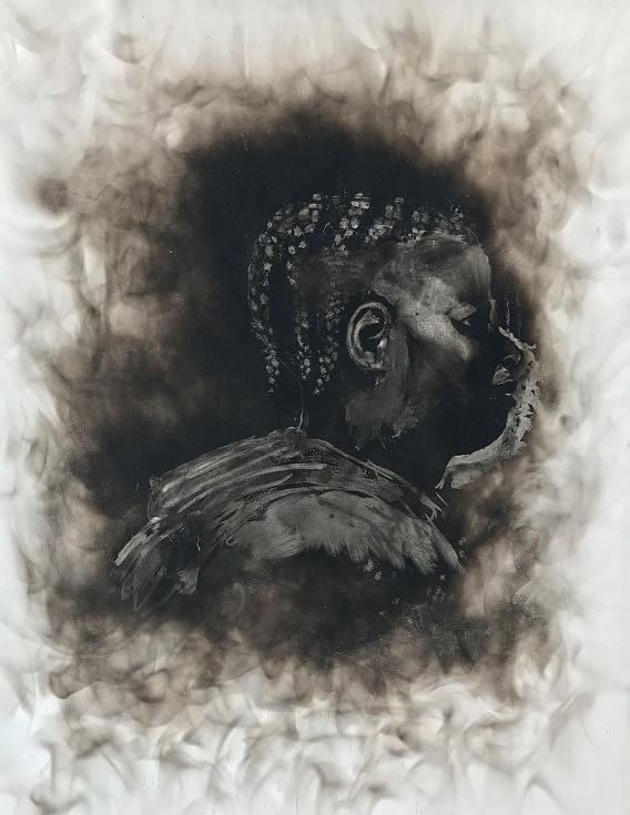 Charles Suggs
Dookie Braids, 2023
smoke on mounted panel, 18 x 24 in.